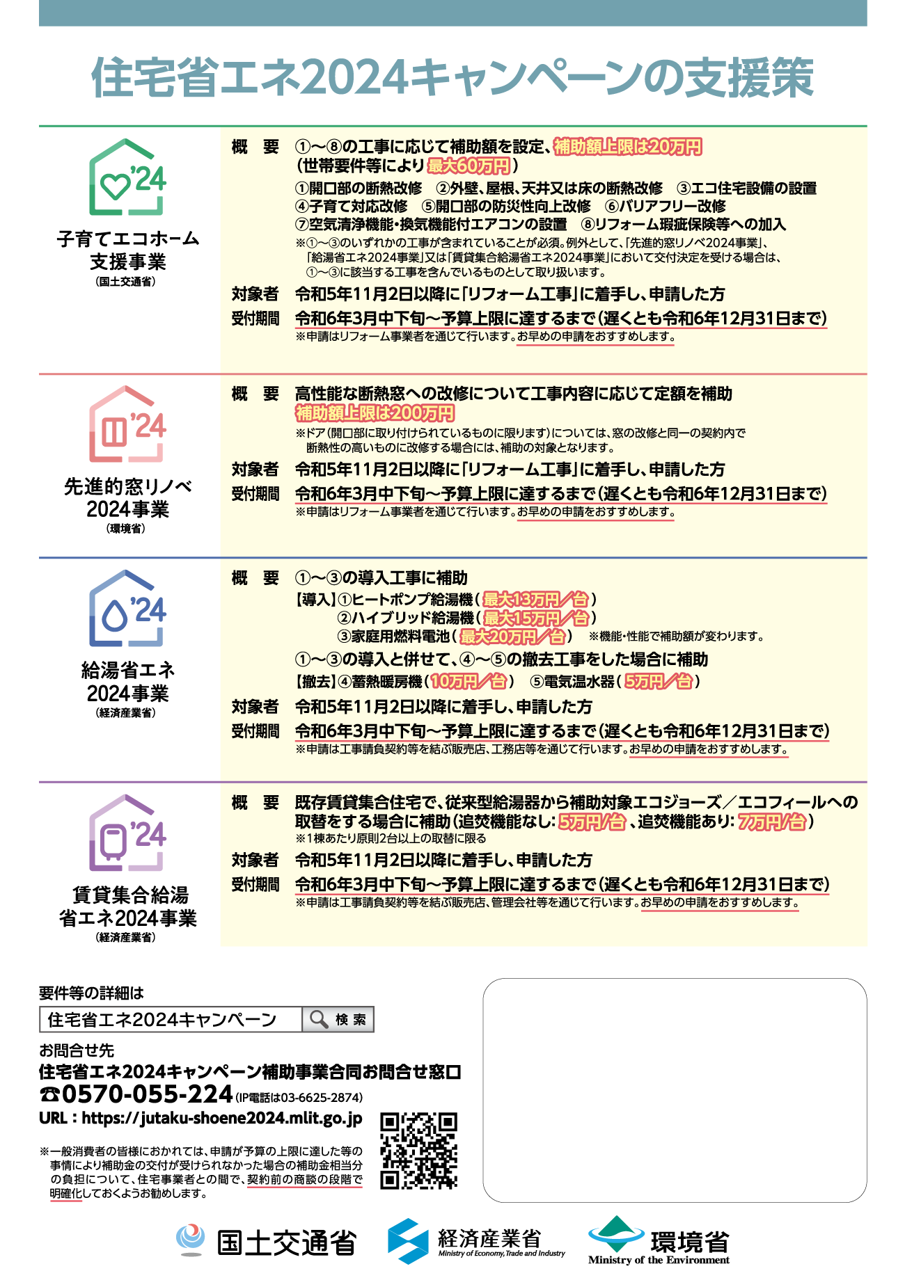 住宅省エネ2024キャンペーンのパンフレット裏面